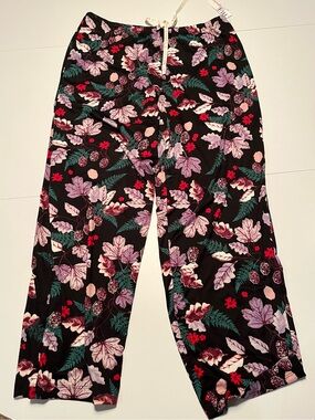 HUE womens Sleep Pant, Christmas & Holiday Collection, Black Wonderful Winter, L